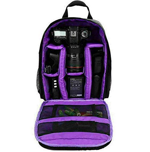 ويفين حقيبة ظهر للكاميرا SLR/DSLR مقاومة للماء من وينفين حقيبة كتف للسفر لكاميرات كانون ونيكون وسوني الرقمية (أرجواني متوسط) - Image 1